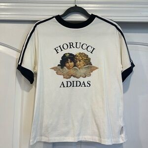 women’s adidas x fiorucci logo shirt 3 stripes small